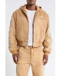 Nothing Grows Overnight - Studded Cotton Canvas Hooded Jacket - Lyst