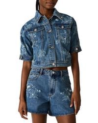 Steve Madden - Distressed Short Sleeve Denim Jacket - Lyst
