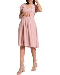 Seraphine - Flutter Sleeve Maternity/Nursing Dress - Lyst