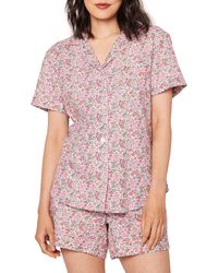 Petite Plume - Fleurs De Rose Cotton Short Pajamas - Lyst
