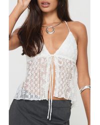 Princess Polly - Chantria Tie Front Halter Top - Lyst