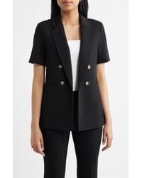Anne Klein - Short Sleeve Double Breasted Jacket - Lyst