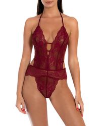 In Bloom - Layla Lace Thong Teddy - Lyst
