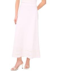 Halogen® - Ladder Stitch Accent Bias Cut Linen Blend Midi Skirt - Lyst