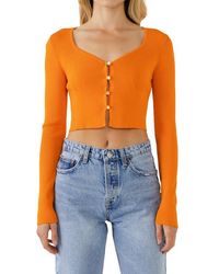 Endless Rose - Ribbed Crop Cardigan - Lyst