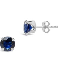 Sterling Forever - Sterling Cubic Zirconia Stud Earrings - Lyst