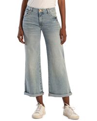 Kut From The Kloth - Meg Cuffed Mid Rise Ankle Wide Leg Jeans - Lyst