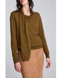 Kenneth Cole - Cowl Neck Sweater With Attached Scarf - Lyst