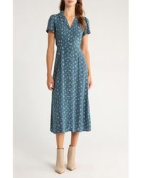 Lucky Brand - Front Button Midi Dress - Lyst