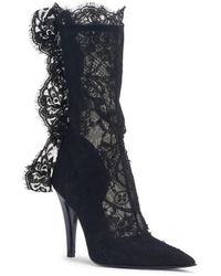 McQueen - Pointed Toe Lace Boot - Lyst