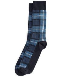 Barbour - Blyth Plaid Cotton Blend Dress Socks - Lyst