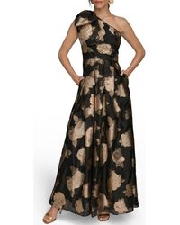 Donna Karan - One-Shoulder Metallic Jacquard Gown - Lyst
