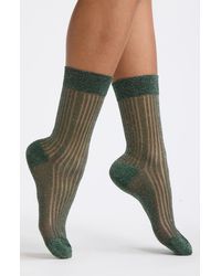 Stems - Metallic Rib Crew Socks - Lyst