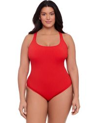 S3 - Ribbed Scoopneck Crossback One Piece Swimsuit - Lyst