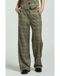 Brixton - Ludlow High Waist Plaid Wide Leg Pants - Lyst