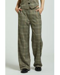 Brixton - Ludlow High Waist Plaid Wide Leg Pants - Lyst