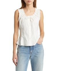 The Great - The Abbey Sleeveless Cotton Button-up Shirt - Lyst