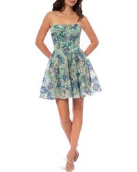 HELSI - Avery Floral Appliqué Embroidered Strapless Minidress - Lyst