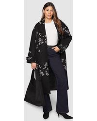 Wallis - Floral Three Button Collared Coat - Lyst