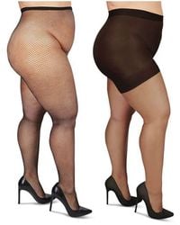Memoi - Assorted 2-Pack Fishnet & Sheer Tights - Lyst