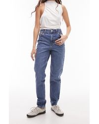 TOPSHOP - High Waist Tapered Mom Jeans - Lyst
