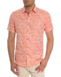 Robert Graham - Poseidon Short Sleeve Linen & Cotton Jacquard Button-up Shirt - Lyst