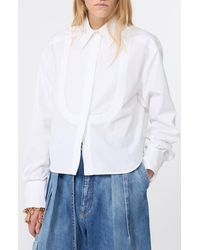 Sportmax - Boxy Cotton Poplin Button-Up Shirt - Lyst