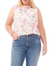 Vince Camuto - Floral Sleeveless Cowl Neck Top - Lyst