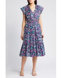 Rails - Amellia Floral Cotton Midi Dress - Lyst