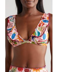 FARM Rio - Bright Farm Linen Blend Bikini Top - Lyst