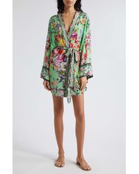 Camilla - Floral Silk Cover-up Wrap - Lyst