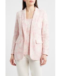 Anne Klein - Floral Embroidered Open Front Shawl Collar Blazer - Lyst