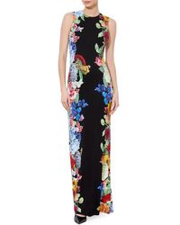 Alice + Olivia - Delora Placed Floral Open Back Maxi Dress - Lyst