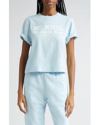 Sporty & Rich - Be Nice Cotton Crop Graphic T-shirt - Lyst