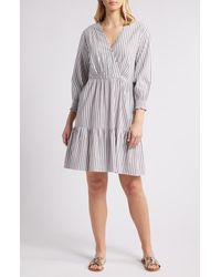 Beach Lunch Lounge - Azalea Stripe Tiered Cotton Blend Dress - Lyst