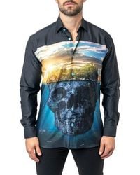 Maceoo - Fibonacci Skull Island Cotton Button-Up Shirt - Lyst