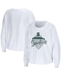 WEAR by Erin Andrews Indianapolis Colts Domestic Cropped Long Sleeve T-shirt  At Nordstrom in White