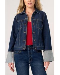 Liverpool Los Angeles - Cuffed Selvedge Denim Trucker Jacket - Lyst