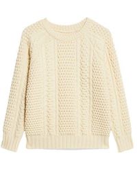 Fortela - Aston Cable Knit Wool Crewneck Sweater - Lyst