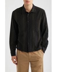 Percival - Leland Stripe Boxy Button-Up Shirt - Lyst