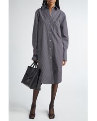 TOTEME - Stripe Oversize Long Sleeve Organic Cotton Poplin Shirtdress - Lyst