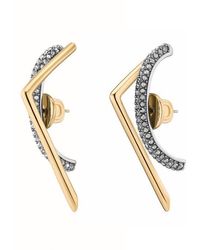 DEMARSON - Zola Pavé Geometric Stud Earrings - Lyst