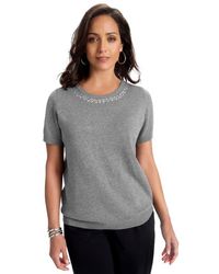 Jessica London - Fine Gauge Crewneck Shell - Lyst