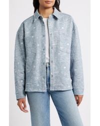 Bobeau - Embroidered Cotton Blend Shacket - Lyst