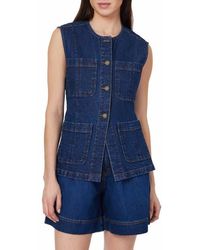 Habitual - Collarless Denim Vest - Lyst