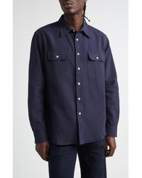 De Bonne Facture - Artist Cotton & Hemp Button-Up Shirt - Lyst