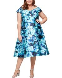 Alex Evenings - Printed Mikado Off The Shoulder Cocktail Dress - Lyst