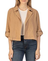 Kut From The Kloth - Nadine Crop Open Front Linen Blend Jacket - Lyst