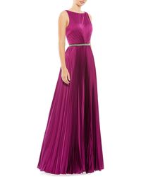 Mac Duggal - Crystal Pleated Satin A-line Gown - Lyst