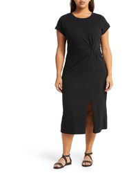 Caslon - Caslon(r) Twist Detail Organic Cotton Dress - Lyst